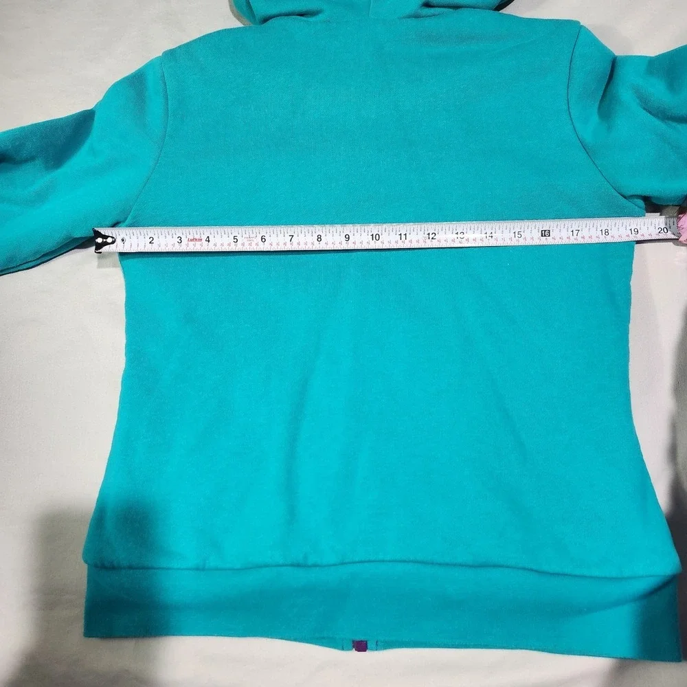 The North Face Elloise Girls 18 XL Reversible Full Zip Hoodie Jacket Teal Purple